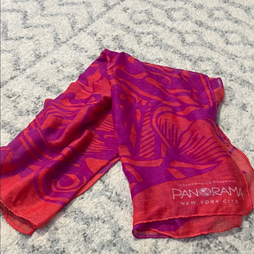 Panorama New York City Red and Purple Scarf